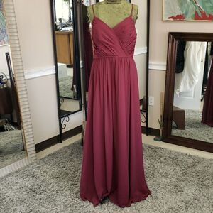 Hayley Paige Occasions Burgundy Gown Style 5806 Size 12